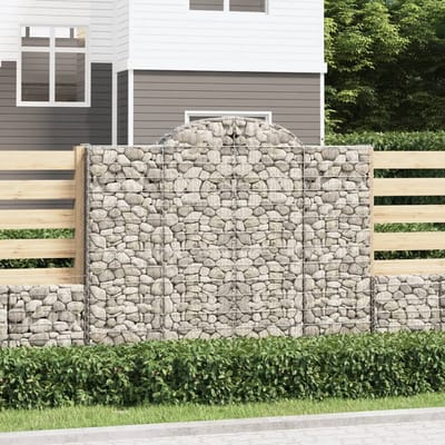 vidaXL - Schanskorven - 11 - st - gewelfd - 200x50x160/180 - cm - ijzer
