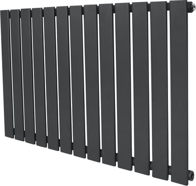1-kolom design radiator - 600x910 mm - grijs - vlakke panelen