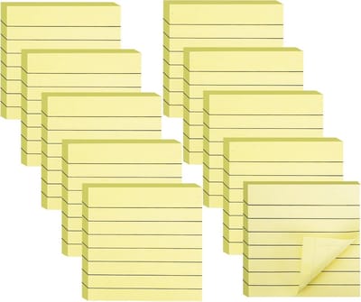 10 Pak Gestreepte Zelfklevende Notitieblokken 7 x 3 Inch, 800 Vellen