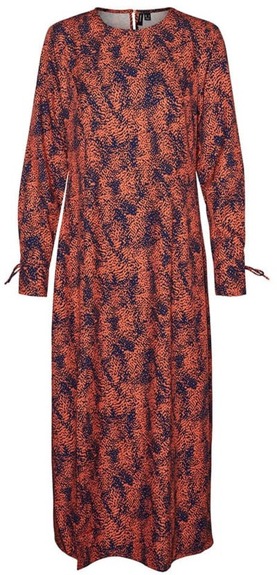 Vero Moda Sia Midi-jurk Met Lange Mouwen Oranje XS Vrouw
