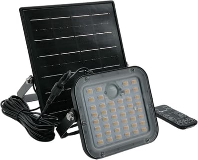Bron LED Schijnwerper -  Voor buiten - Solar - IP65 - Zwart