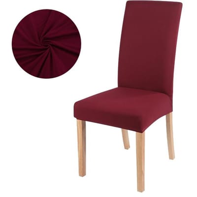 1 /2 /4 /6 -Stuks Elastische Stoelhoezen Voor Eetkamer Eenvoudig Gekleurde Stoelhoes Stoelzitting Slipcover Voor Eetkamerstoel Wasbaar Verwijderbaar 2-Pcs wijnrode kleur