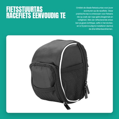 Dailygoods- Fietsstuurtas Waterdicht - Reflecterende Strips - 3 Klittenbandriemen - Veelzakendesign - Hoogwaardig 1680D Polyester - Geschikt voor Diverse Fietsen - Fiets Tas