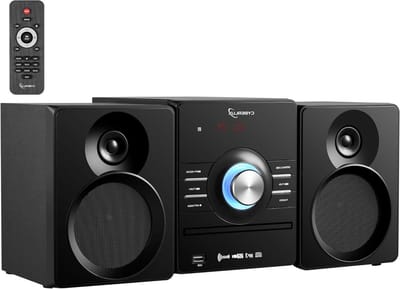 Mini Hi-Fi Systeem - Stereo Installatie - Muziek Luisteren - Bluetooth USB AUX - 2x12W Vermogen - Zwart
