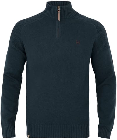 Härkila Vincent Half Zip Pullover Outdoor Pullover Scandinavische Pullover Jacht Pullover Trui met Ritskraag Dark Navy Maat -M