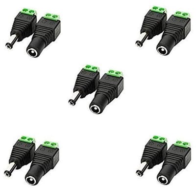 DC-Stekker Adapter 2,1 mm x 5,5 mm voor Ledstrip en CCTV Camera - 5 Paar