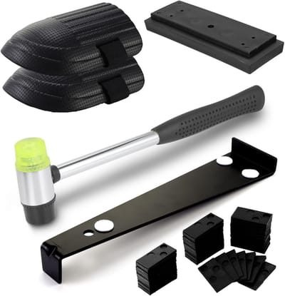 45-delige vinyl & laminaat installatieset voor houten vloeren met afstandhouders, hamer & boor