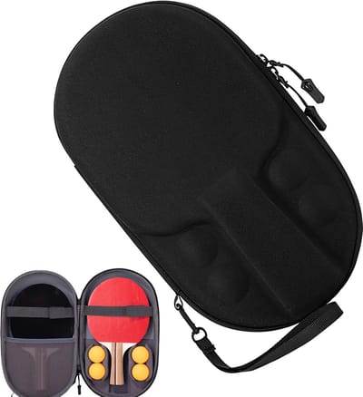 Tafeltennis Rackethoes - Paddle Beschermer - Sport Training - Harde Krasbestendige Schaal - 19x6x30cm - Zwart