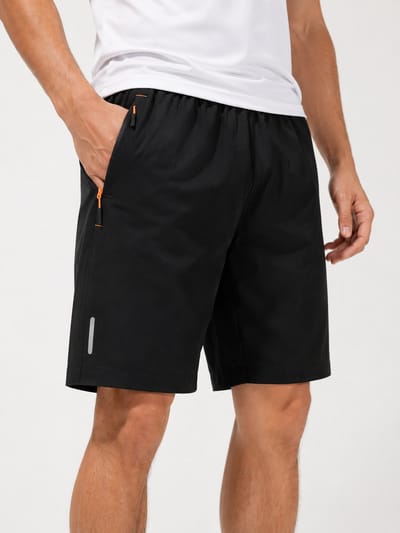 SparkNine Apex fitnesshort - sportbroek - met ritszakken - S - zwart - functioneel - sneldrogend & ademend - elastische band met trekkoord