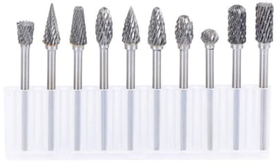 Dailygoody - 10 stks Dubbele Cut Wolfraam Staal Bramen Set - Voor Dremel Rotary Tools - 1/8 inch Schacht - Perfect voor Metaal en Steen - Professionel