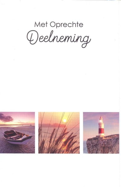 Luxe Condoleance kaart - Met oprechte Deelneming - 12x17cm - dubbele wenskaart met envelop - Gratis verzonden