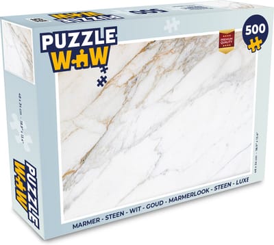 Puzzel Marmer - Steen - Wit - Goud - Marmerlook - Steen - Luxe - Legpuzzel - Puzzel 500 stukjes