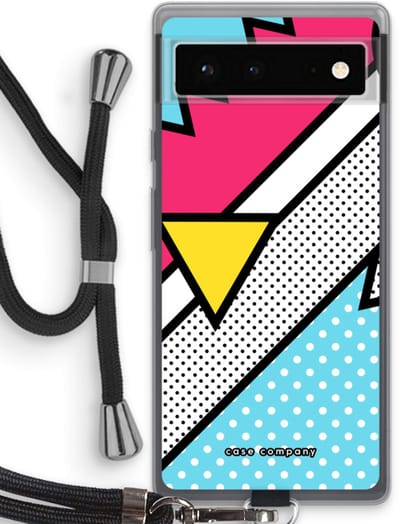 Case Company® - Hoesje met koord geschikt voor Google Pixel 6 hoesje met Koord - Pop Art #3 - Telefoonhoesje met Zwart Koord - Bescherming aan alle Kanten en Over de Schermrand