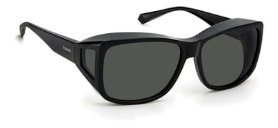 Polariserende Polaroid®  Suncover XL Lichtgewicht Overzetzonnebril  Zwart Grijze Lenzen Zonnebril