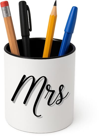 Hacebo® - Mrs Pennenbakje - Mister or miss - mevrouw - pennenhouder - verjaardagscadeau - cadeau voor vrouwen - kado - Pennenbakje zwart