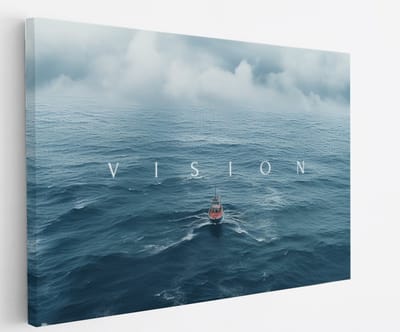 Saammp Canvas Schilderij - Vision - Quote - Motivatie - 45x30 - Foto op canvas - Wanddecoratie - Muurdecoratie Woonkamer - Slaapkamer decoratie - Canvas Print