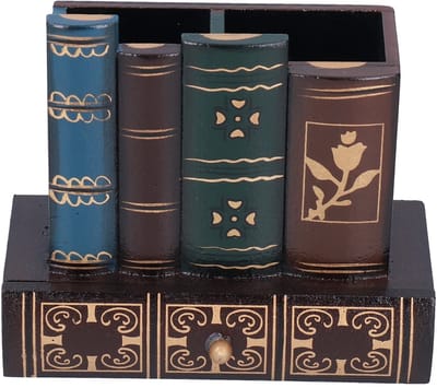 Dailygoods- Pennenhouder Retro Stijl - Bureau Organizer - Houten Pennenbakje - Desk Organizer - Decoratie voor Thuis/Office - 15 x 13.5 x 7 cm - Pencil Holder