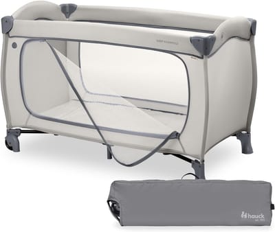 Reiswieg en Baby Campingbed Grijs - Snel Opvouwbaar en Compact - Geschikt Vanaf Geboorte tot 15 kg