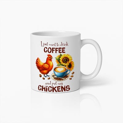 Koffie en Kippen Mok – Schattige Keramische Beker voor Kippenliefhebbers en Koffiedrinkers