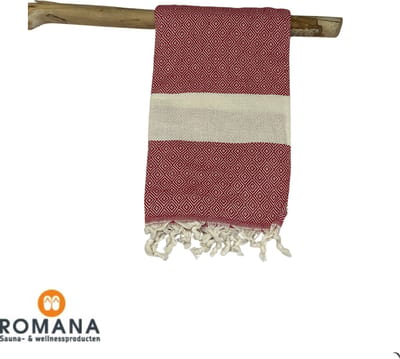 Romana Products - Diamond - Hamamdoek - Baddoek - Strandlaken - Saunalaken - 100cm x 180cm - Rood