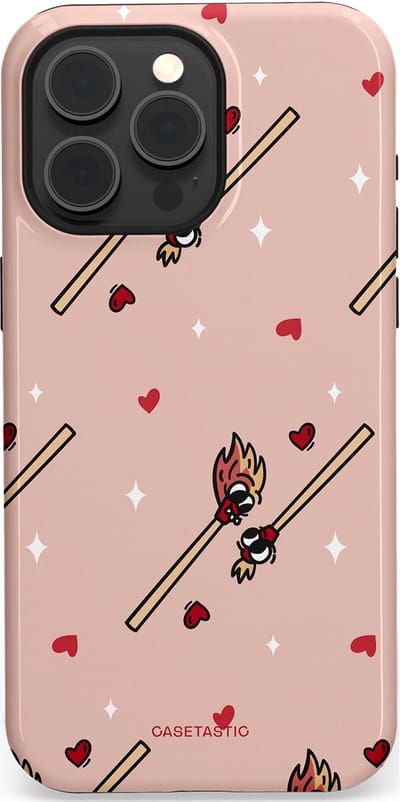 Casetastic Hoesje Geschikt voor Apple iPhone 15 Pro Max Magsafe - Stijlvolle Beschermende Duo-layer Case - Vurige liefde