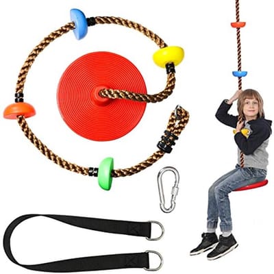 Schommel/klimtouw voor kinderen tot 120 kg - Tuinschommel en Schijfschommel met Platform - 2 Meter Lang