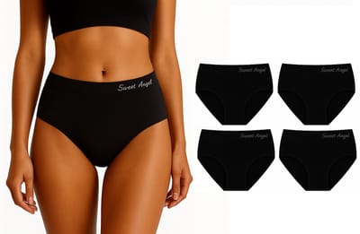 Sweet Angel Zwarte Dames Slips 5pack Maat L