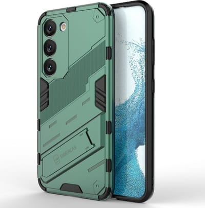 Geschikt voor Samsung Galaxy S23 Shockproof Kickstand Back Cover Hoesje Groen