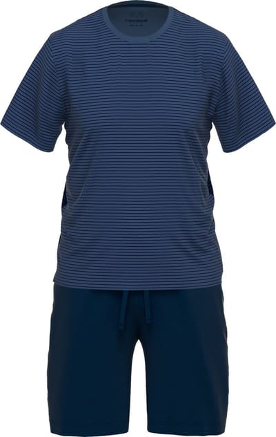 Ceceba Bamboo Heren Shortama - Blauw - Gestreept