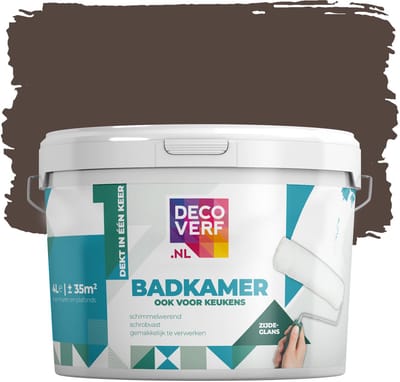 Decoverf badkamerverf koffiebruin, 4L