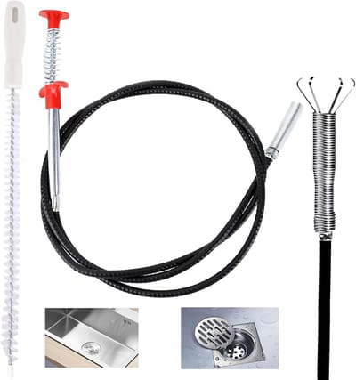 Drain Cleaner - Spiral - 4 Pieces - Pipe Cleaning Spiral - Bendable Drain Pliers voor Afvoer - Wastafel - Badkuip - Rioolkanalen - Toilet