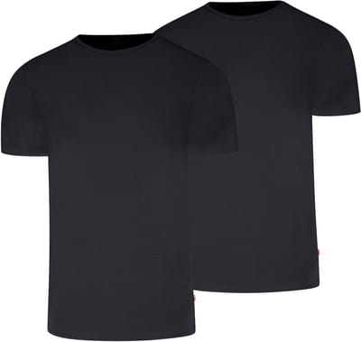 Levi's T-shirt Solid Crew Donkerblauw (navy) Grijs 2Pack - Maat S - Heren - Basic T-shirt
