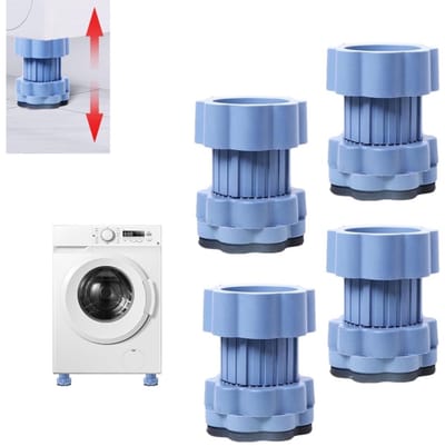 Daity 4 stuks - anti-vibratie pads voor wasmachine - in hoogte verstelbare wasmachine ondersteuningspads - trommel stille pads 6,8X8cm (blauw)