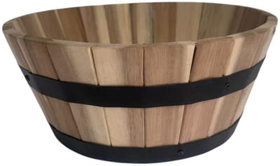 Lage Plantenbak van Acaciahout – 33x14 cm – FSC-gecertificeerd – Compacte Houten Kuip voor Binnen en Buiten
