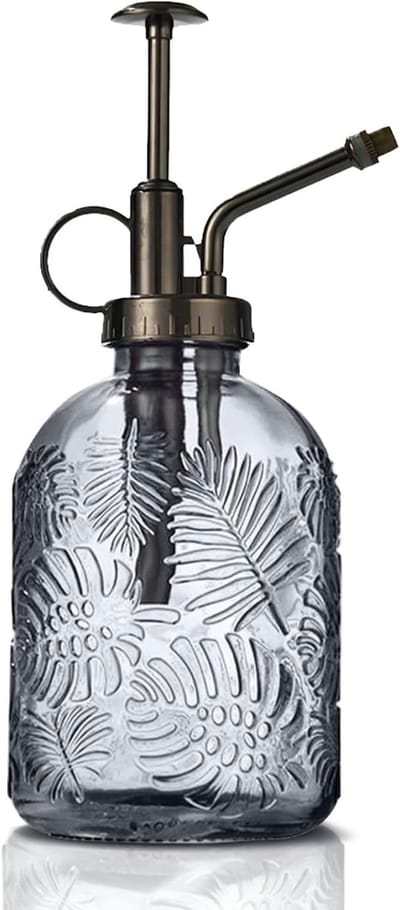 Retro Geperste Glas Sprayfles voor Planten - 360ml Plantenspuit met Pomp voor Bloemen, Tuin en Binnengebruik - Ideaal voor Balkon en Kantoor