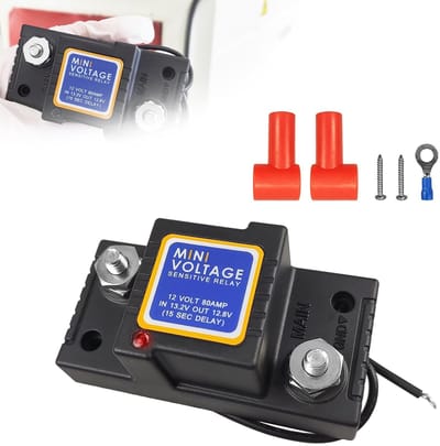 Dubbele Batterij Isolator - Spanningsgevoelig Relais - Voertuig Energiebeheer - Automatische Scheiding - 12V 80A