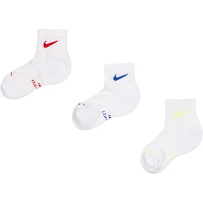 Nike Elevated Ankle 3 Pack Sokken Unisex - Wit - Maat 38 - 42 - Katoen