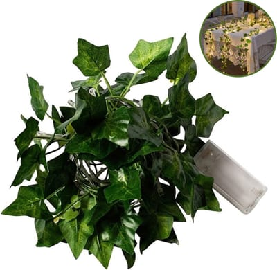 Nivard Klimop Slinger - 2 Meter - Met Led Lichtjes - Met Lichtjes - Klimop Kunstplant - Plant Slinger - Hangplant Kunstplanten - Fairy Lights - String Lights - Bedroom - Nep Klimop