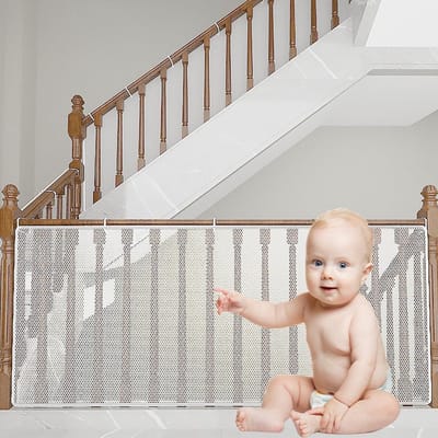 Solidchoice- Veiligheidsnet Balkon - Veiligheidsnet Trap - Veiligheidsnet Kinderen - Omheining - Mesh-beschermingsnet - 2 x 79 cm - Kindveiligheidsnet