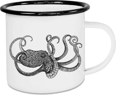 Ligarti Handgemaakte emaille mok Octopus 300ml