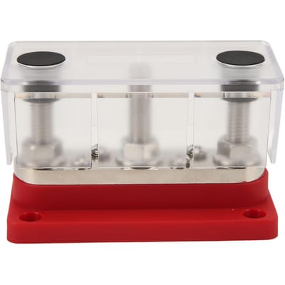 Bloc de jonction de distribution d'alimentation 12-48V 300A Barre omnibus de batterie pour voitures camions camping-cars bateaux marins système solaire rouge rouge