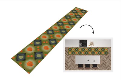 Keukenloper - Loper keuken - Patchwork - Schelpen - Patronen - Zee - Strand - 300x50 cm - Keukenloper vinyl
