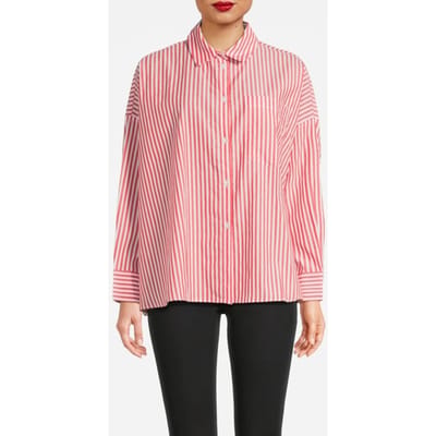 Rich & Royal Oversized Striped Blouse Organic Cherry Tomato Size: 38 | Blouses Outlet | Dames | Roze