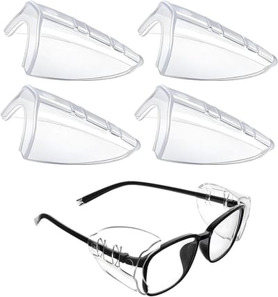 Zijbescherming voor brillen en zonnebrillen, transparante veiligheidsbril voor optimale bescherming, geschikt voor kleine tot middelgrote brillen