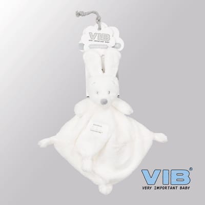 VIB® - Knuffeldoekje Konijn - Wit - Babykleertjes - Baby cadeau - zwangerschap aankondiging - geboorte cadeau