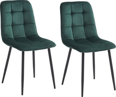 Colenis - Ela Eetkamerstoel - Set Van 2 - Groen - Velvet - Design
