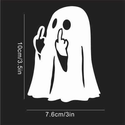 Autocollant de Voiture Lumineux Fantôme Mignon Amusant, Autocollant de Décoration Motif Halloween Drôle pour Moto Électrique gray