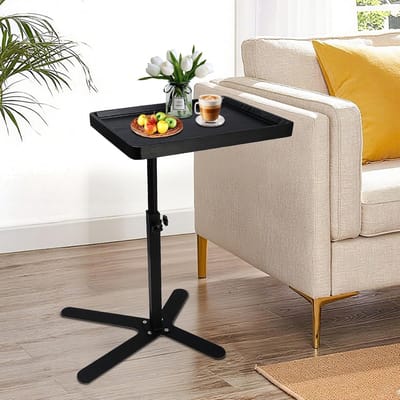 Draaibare bijzettafel - X-vormige tafel - Veelzijdig gebruik - 360 graden draaibaar - 30 x 30 x 45 cm - Zwart