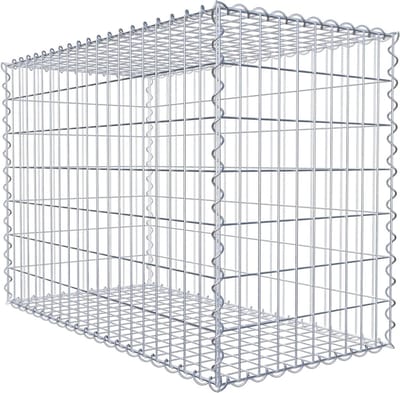 Schanskorf - Draadmand Steenkorf - Tuin Decoratie - Gegalvaniseerd Weerbestendig - 100 x 70 x 50 cm - Grijs