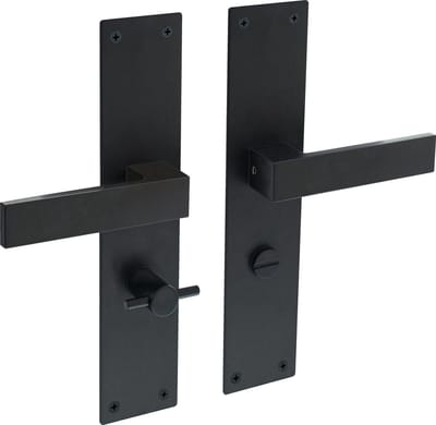 Intersteel Deurkruk Amsterdam met schild 250x55x2mm WC63/8 zwart